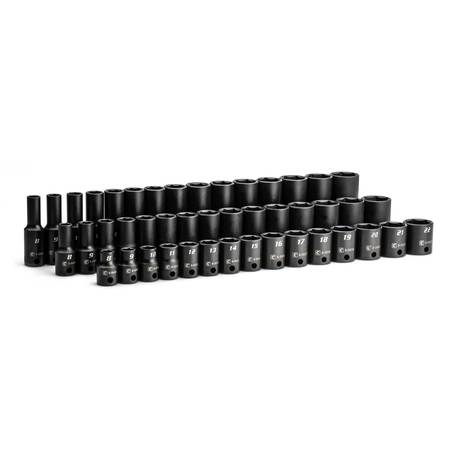 Capri Tools 3/8 in. Drive Shallow, Semi-Deep and Deep Impact Socket Set, Metric, 8 to 22 mm, 45-Piece CP53000-45MSXD